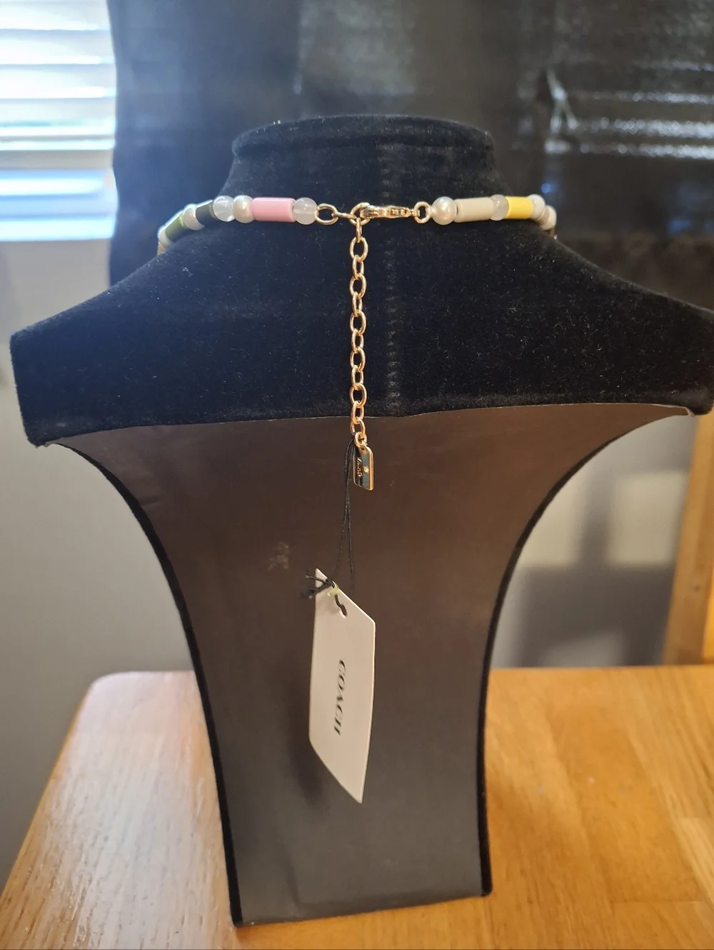 Coach Heart Multi Charm Beaded Necklace NWT - Picture 3 of 13